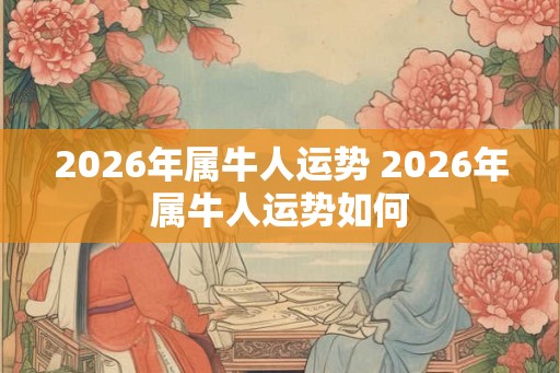 2026年属牛人运势 2026年属牛人运势如何