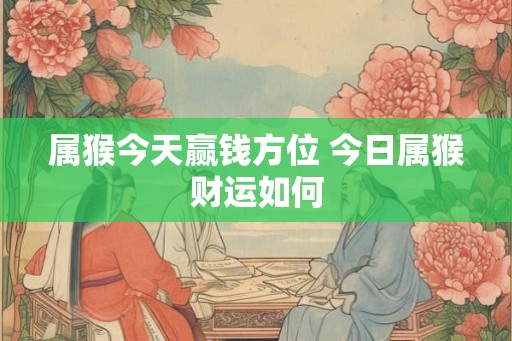 属猴今天赢钱方位 今日属猴财运如何