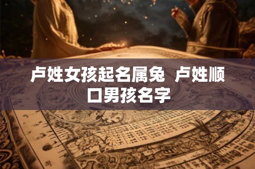 卢姓女孩起名属兔  卢姓顺口男孩名字