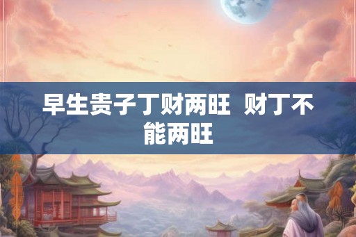 早生贵子丁财两旺  财丁不能两旺