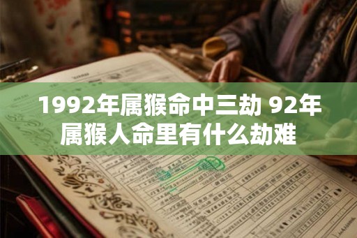 1992年属猴命中三劫 92年属猴人命里有什么劫难 1992年属猴命中三劫 92年属猴人命里有什么劫难