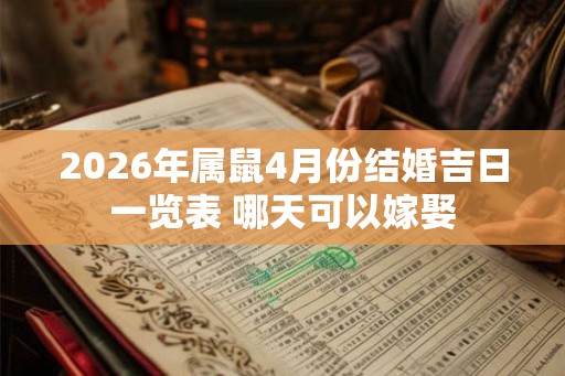 2026年属鼠4月份结婚吉日一览表 哪天可以嫁娶