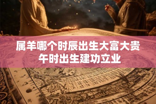 属羊哪个时辰出生大富大贵 午时出生建功立业