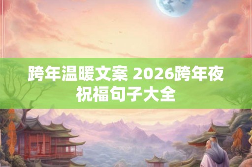 跨年温暖文案 2026跨年夜祝福句子大全