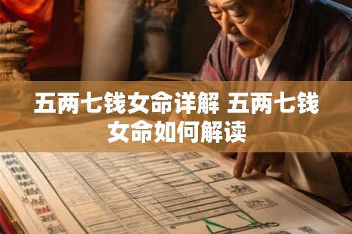 五两七钱女命详解 五两七钱女命如何解读