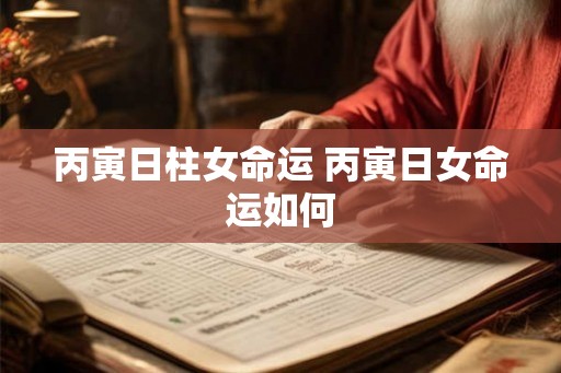 丙寅日柱女命运 丙寅日女命运如何