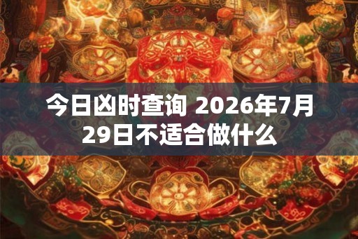 今日凶时查询 2026年7月29日不适合做什么