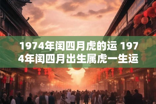 1974年闰四月虎的运 1974年闰四月出生属虎一生运势