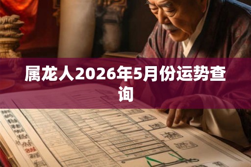 属龙人2026年5月份运势查询 属龙人2026年5月份运势查询