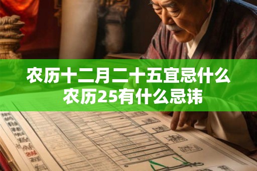 农历十二月二十五宜忌什么  农历25有什么忌讳