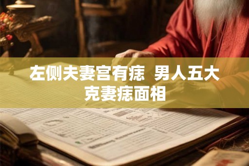 左侧夫妻宫有痣  男人五大克妻痣面相