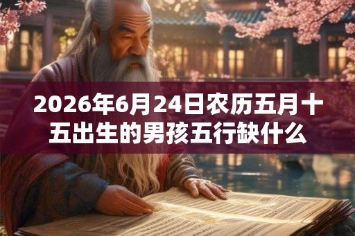 2026年6月24日农历五月十五出生的男孩五行缺什么