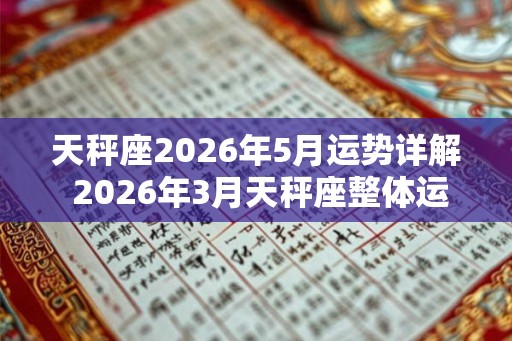 天秤座2026年5月运势详解 2026年3月天秤座整体运势分析