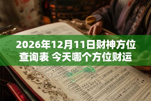 2026年12月11日财神方位查询表 今天哪个方位财运好