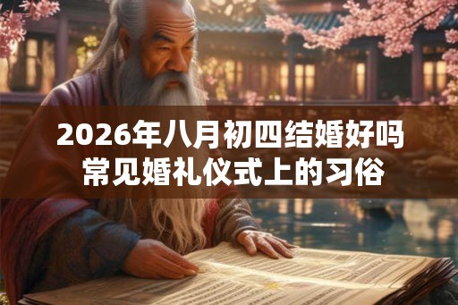 2026年八月初四结婚好吗 常见婚礼仪式上的习俗 2026年八月初四结婚好吗 常见婚礼仪式上的习俗