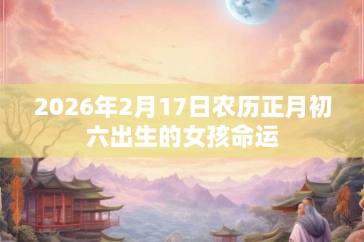 2026年2月17日农历正月初六出生的女孩命运