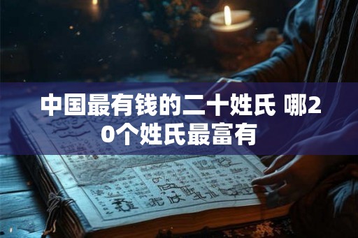 中国最有钱的二十姓氏 哪20个姓氏最富有 中国最有钱的二十姓氏 哪20个姓氏最富有