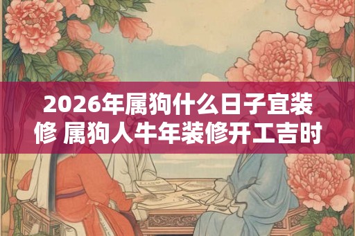 2026年属狗什么日子宜装修 属狗人牛年装修开工吉时