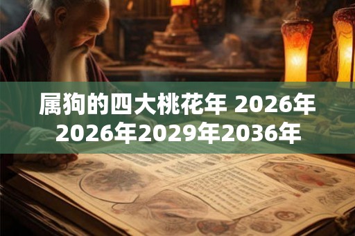 属狗的四大桃花年 2026年2026年2029年2036年 属狗的四大桃花年 2026年2026年2029年2036年