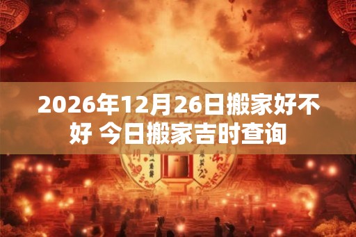 2026年12月26日搬家好不好 今日搬家吉时查询