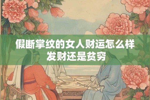 假断掌纹的女人财运怎么样 发财还是贫穷