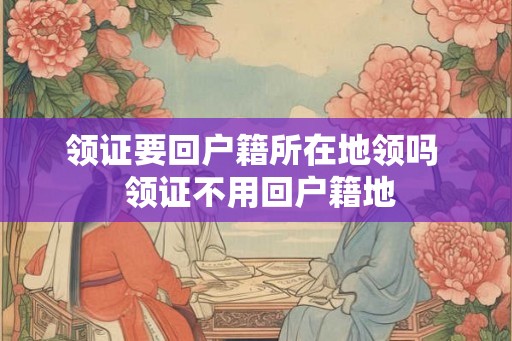 领证要回户籍所在地领吗  领证不用回户籍地
