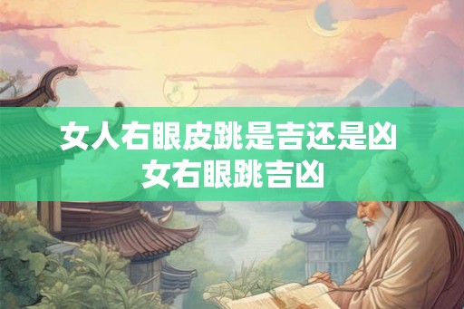 女人右眼皮跳是吉还是凶 女右眼跳吉凶