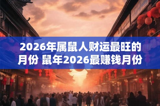 2026年属鼠人财运最旺的月份 鼠年2026最赚钱月份是