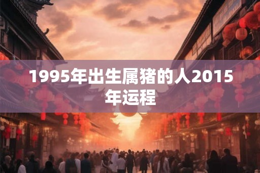 1995年出生属猪的人2015年运程