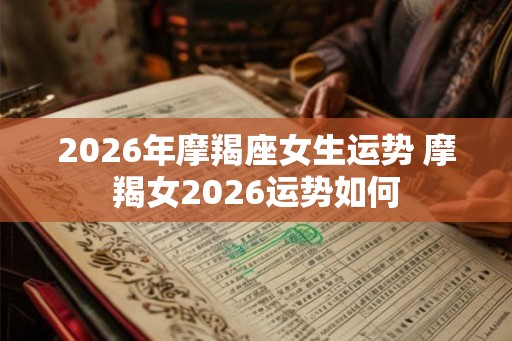 2026年摩羯座女生运势 摩羯女2026运势如何