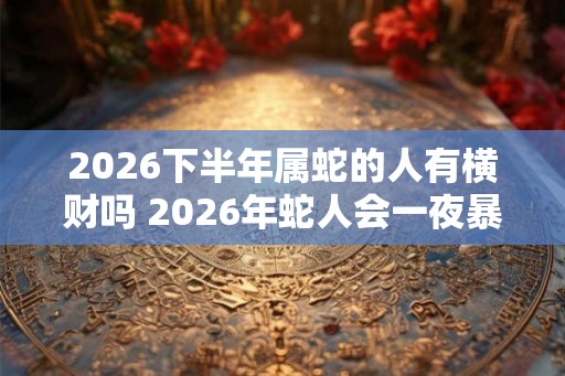 2026下半年属蛇的人有横财吗 2026年蛇人会一夜暴富吗