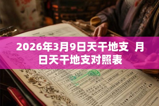 2026年3月9日天干地支  月日天干地支对照表
