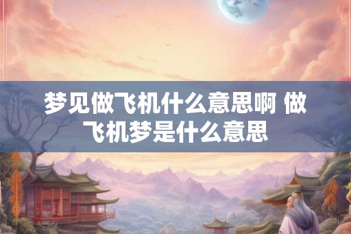梦见做飞机什么意思啊 做飞机梦是什么意思