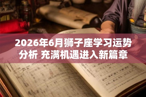 2026年6月狮子座学习运势分析 充满机遇进入新篇章 2026年6月狮子座学习运势分析 充满机遇进入新篇章