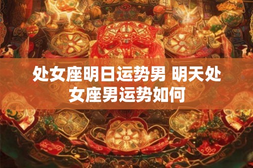 处女座明日运势男 明天处女座男运势如何