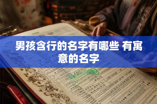 男孩含行的名字有哪些 有寓意的名字