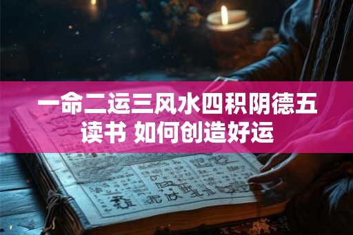 一命二运三风水四积阴德五读书 如何创造好运