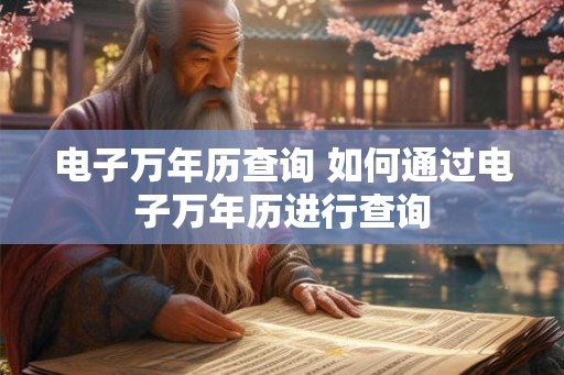 电子万年历查询 如何通过电子万年历进行查询