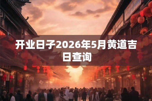 开业日子2026年5月黄道吉日查询