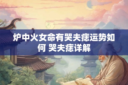 炉中火女命有哭夫痣运势如何 哭夫痣详解