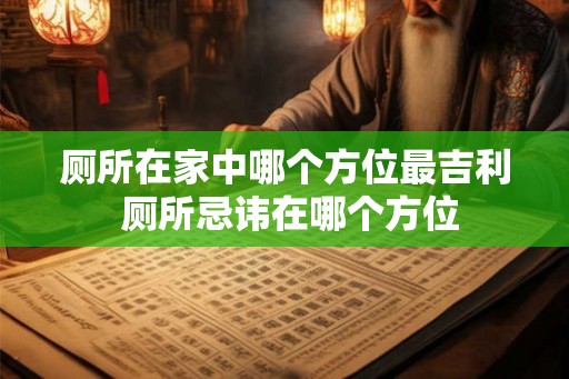 厕所在家中哪个方位最吉利 厕所忌讳在哪个方位