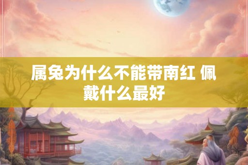 属兔为什么不能带南红 佩戴什么最好