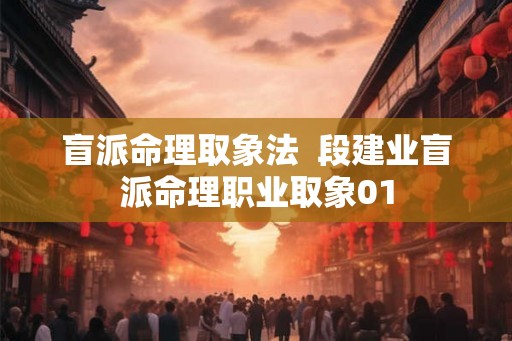 盲派命理取象法  段建业盲派命理职业取象01