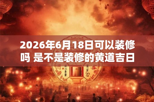 2026年6月18日可以装修吗 是不是装修的黄道吉日