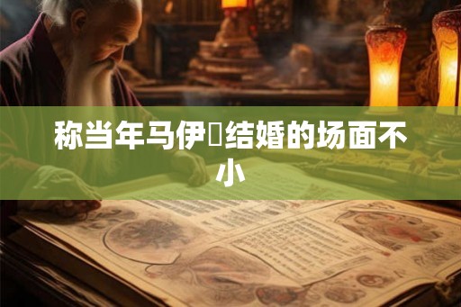 称当年马伊琍结婚的场面不小