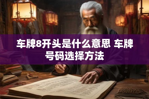 车牌8开头是什么意思 车牌号码选择方法
