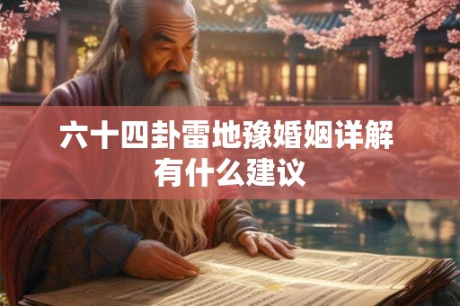 六十四卦雷地豫婚姻详解 有什么建议