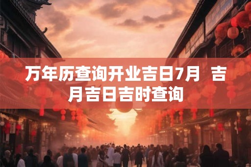 万年历查询开业吉日7月  吉月吉日吉时查询