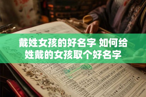戴姓女孩的好名字 如何给姓戴的女孩取个好名字
