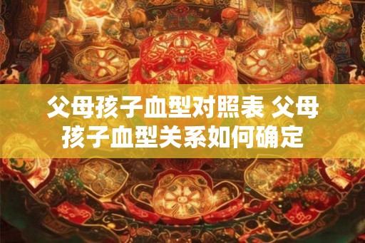父母孩子血型对照表 父母孩子血型关系如何确定